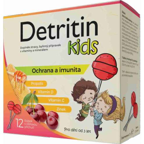 Detritin Kids immune lollipops cherry 12 pcs